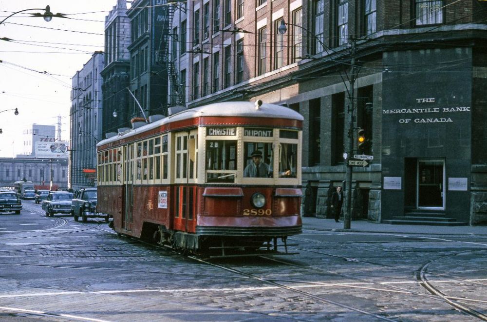 Red trolley in Toronto