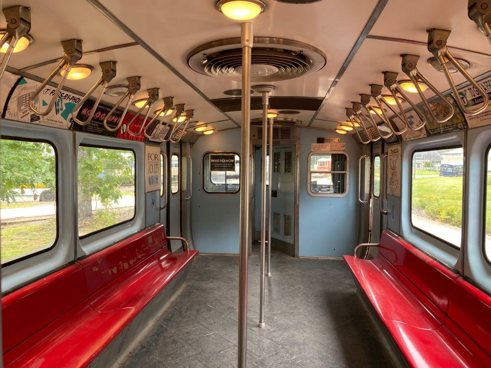 Red subway train -Interior