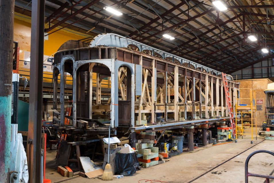 Trolley 14 being restored