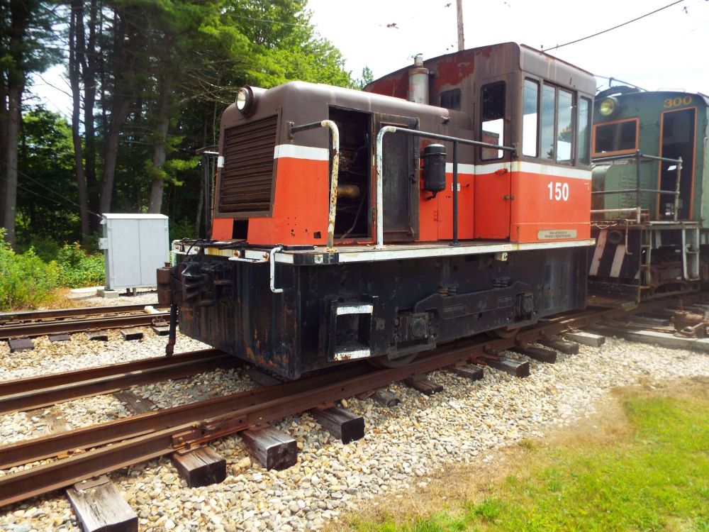 Black and orange locomotive