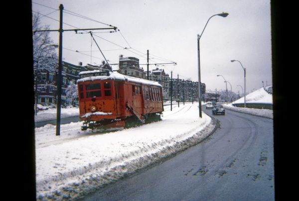 Orange Snowplow historic photo