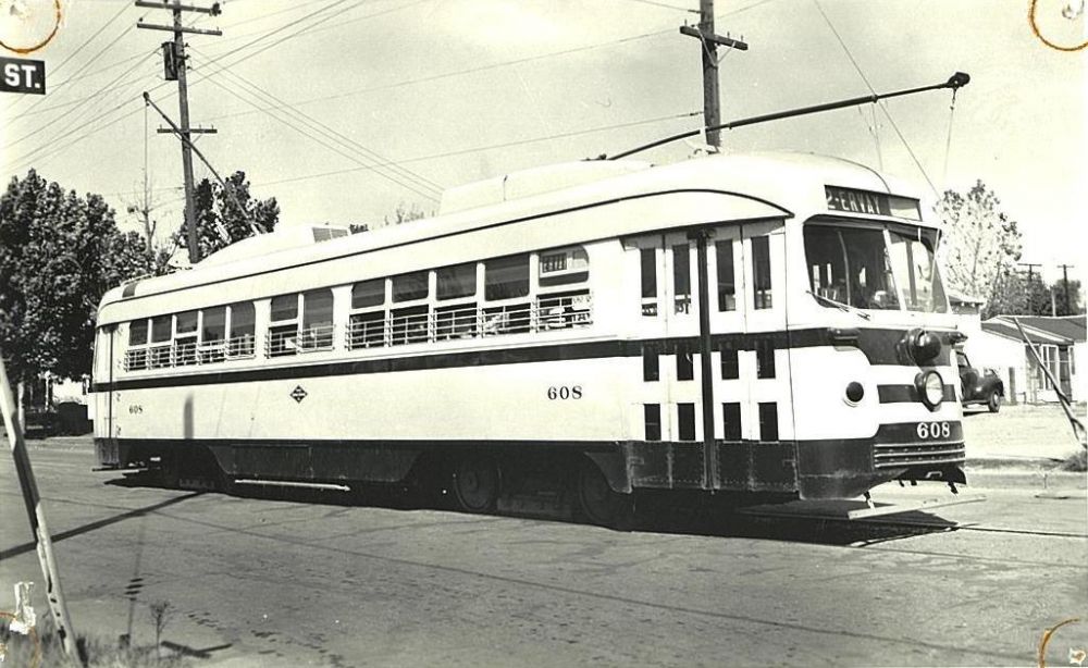 Red 608 Trolley historic photo