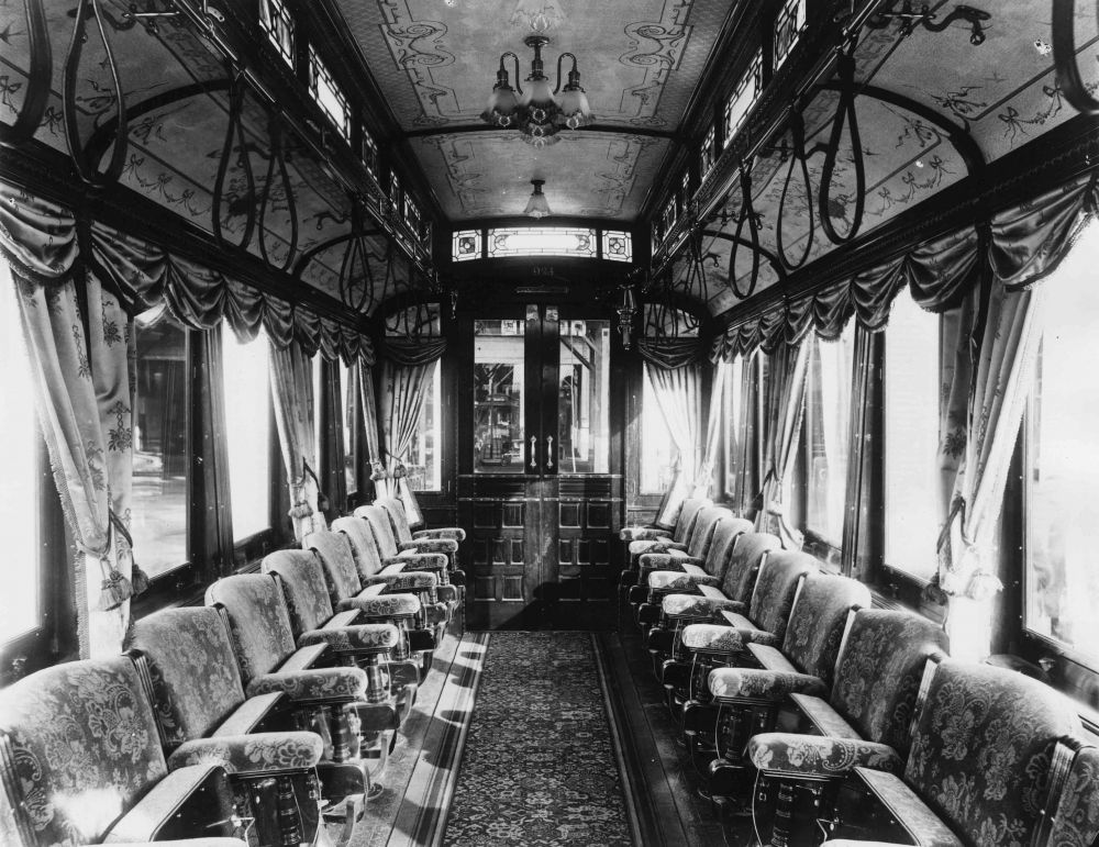 Boston Trolley 925 interior historic photo