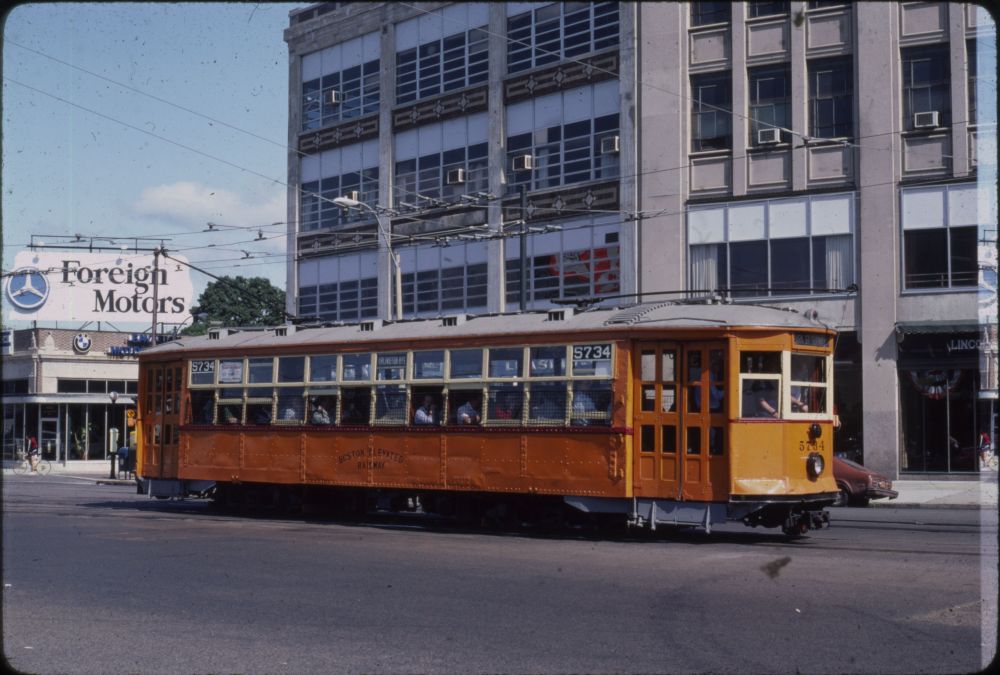Orange trolley 5734 historical photo