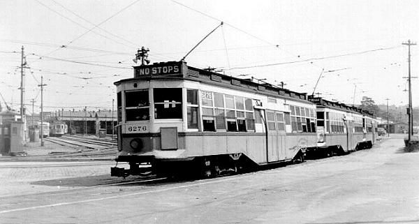 Cream and orange trolley 6270 historical photo