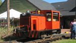 Orange locomotive